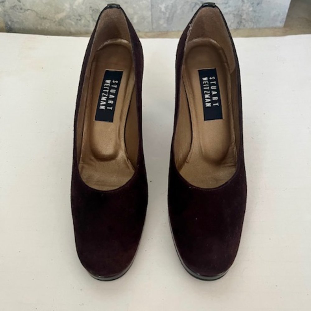 Stuart Weitzman Dark Brown Suede Block Heels - image 3
